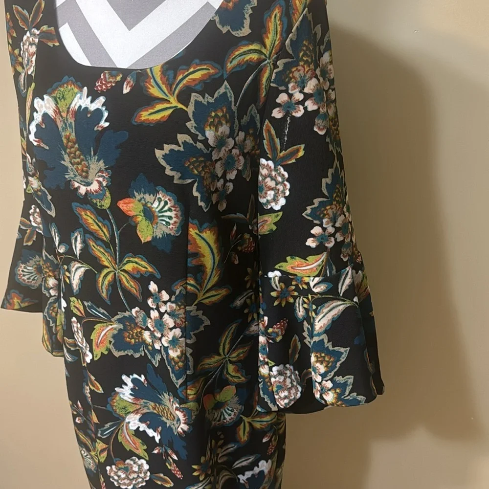 Colorful Bell Sleeve Dress by INC - Size Large - Picture 4 of 10